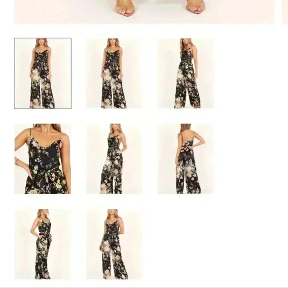 Floral Black Jumpsuit - Picture 1 of 10